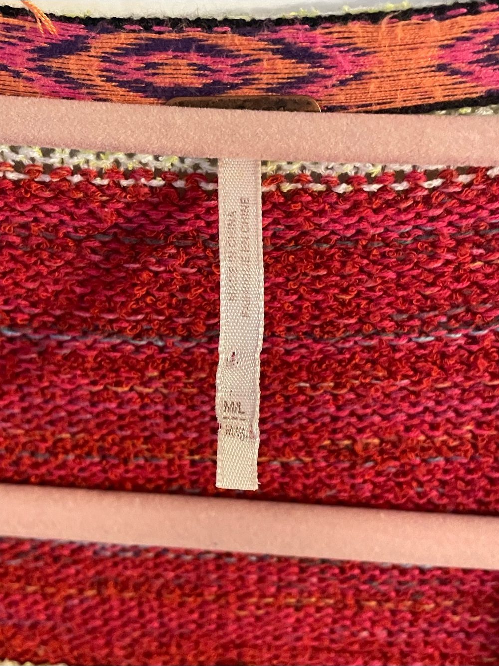 Free People Pink Red Orange Floral Open Knit Cardigan - Picture 3 of 3